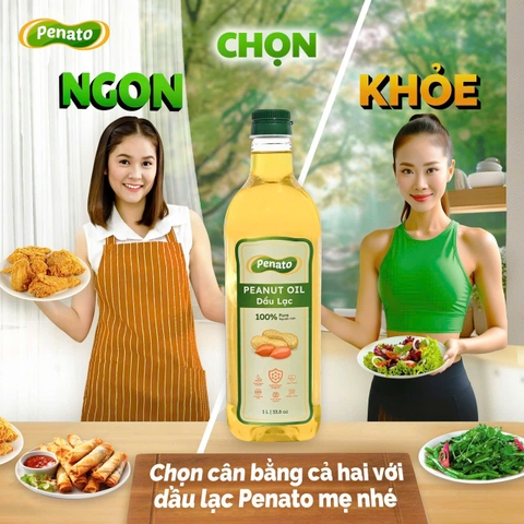 Dầu lạc nguyên chất Penato 100% tinh khiết không biến đổi gen_Chai 350ml