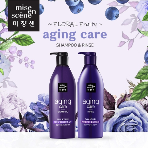 DẦU GỘI - DẦU XẢ MISE EN SCENE ANTI-AGING -MÀU TÍM PHỤC HỒI VÀ CHỐNG LÃO HÓA CHO TÓC- 680ML/ CHAI