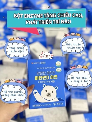 Bột Canxi Enzyme Sữa Non Tảo Biển Hàn Quốc-CON CAO VƯỢT BẤT CHẤP GEN THẤP ( từ 1 tuổi)