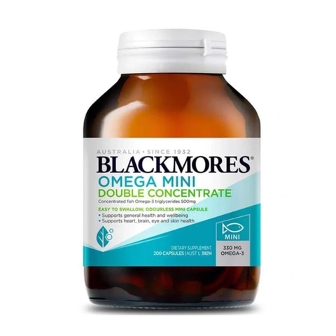 Dầu cá Blackmores Double Concentrate Omega Mini 200 viên