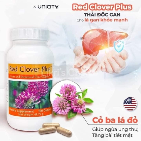Red Clover Plus Unicity Mỹ - Thải độc và tăng cường chức năng gan (100 viên)