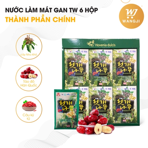 Nước Mát Gan Hàn Quốc Taewoong Food , Bổ Gan Hovenia Hộp 30 Gói 70ml/gói - Wangji