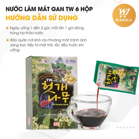 Nước Mát Gan Hàn Quốc Taewoong Food , Bổ Gan Hovenia Hộp 30 Gói 70ml/gói - Wangji