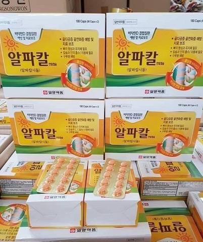 Viên uống hỗ trợ THOÁI HOÁ CỘT SỐNG , THOÁI HOÁ XƯƠNG KHỚP VÀ THOÁT VỊ ĐĨA ĐỆM 알파칼 – HÀN QUỐC- 180 viên