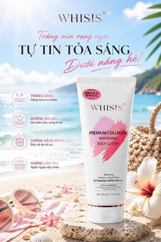 KEM DƯỠNG THỂ NÂNG TÔNG VÀ CHỐNG NẮNG WHISIS PREMIUM COLLAGEN 200ml- Hàn Quốc
