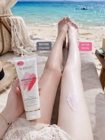 KEM DƯỠNG THỂ NÂNG TÔNG VÀ CHỐNG NẮNG WHISIS PREMIUM COLLAGEN 200ml- Hàn Quốc