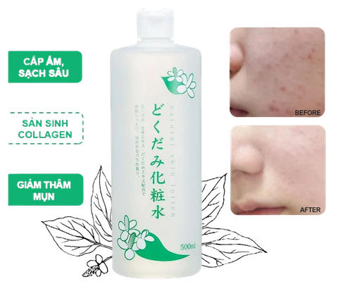 Nước hoa hồng diếp cá Dokudami Natural Skin - Nhật Bản 500ml