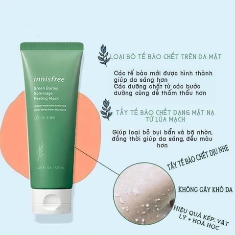 Tẩy Tế Bào Chết Innisfree Green Barley Gommage lúa mạch 120ml