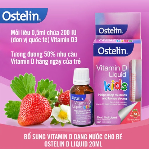 Vitamin D3 Ostelin dạng nước 20ml Liquid cho trẻ từ 6 tháng – Số 1 tại Úc