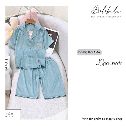SP_45 Bộ đồ pijama BOLOBALA bộ ngủ pizama lửng chất lụa xước trơn mềm mịn đủ bảng màu