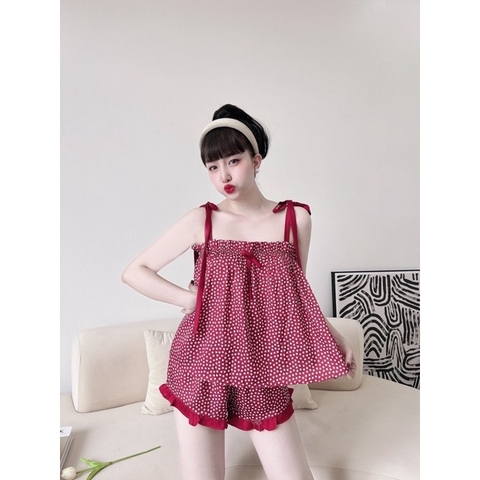 SP_65 Đồ bộ BOLOBALA đùi áo dây lụa latin màu sắc hot trend, nhẹ nhàng