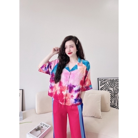 SP_20 Đồ bộ pijama BOLOBALA áo tay ngắn quần dài, chất lụa latin xịn đét, hoạ tiết cực sang, form dưới 65kg vừa