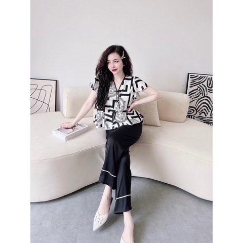 SP_17 Đồ bộ pijama BOLOBALA quần dài áo cánh tiên tiểu thư 3 nơ xinh xắn lụa latin cực yêu