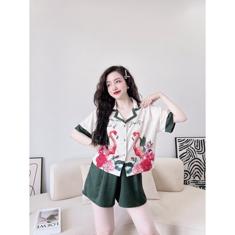 SP_13 Đồ bộ pijama BOLOBALA đùi form áo croptop lụa latin đa dạng màu sắc