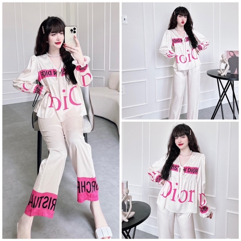 SP_85 Đồ bộ pijama BOLOBALA quần dài áo dài tay tiểu thư chất lụa latin mặc tôn dáng, siêu dễ thương