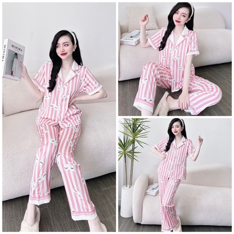 SP_107 Đồ bộ pijama BOLOBALA mặc nhà quần dài áo tay ngắn form truyền thống chất lụa latin may siêu kĩ, đẹp xuất sắc