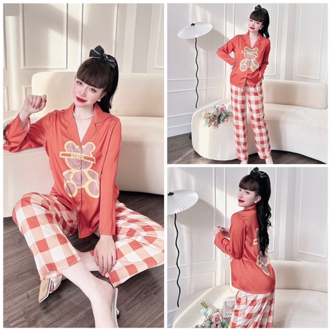 SP_113 Đồ bộ pijama BOLOBALA mặc nhà quần dài áo tay dài form truyền thống chất lụa latin cực xịn may rất đẹp