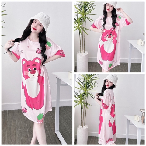 SP_70 Đầm cổ tròn BOLOBALA mặc nhà form đơn giản,  phù hợp mọi lứa tuổi