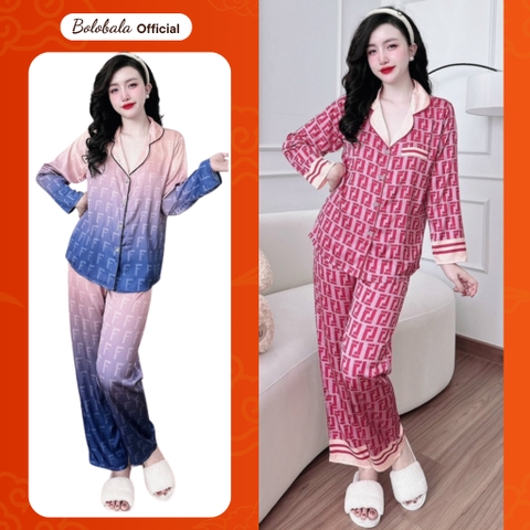 Đồ bộ Pijama nữ lụa latin mặc nhà quần dài áo tay dài, cao cấp form truyền thống siêu đẹp SP_167 - BOLOBALA