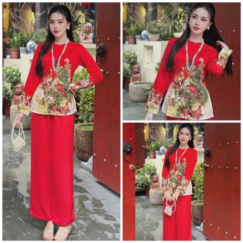 SP_176 ÁO BÀ BA TRUYỀN THỐNG BOLOBALA HOẠ TIẾT XUÂN GIÁP THÌN 2024 MÀU SẮC RỰC RỠ