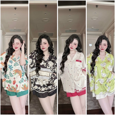 Đồ bộ pijama BOLOBALA nữ mặc nhà SP_212 quần đùi áo cánh dơi tay ngắn Lady chất lụa latin cao cấp, xịn đẹp