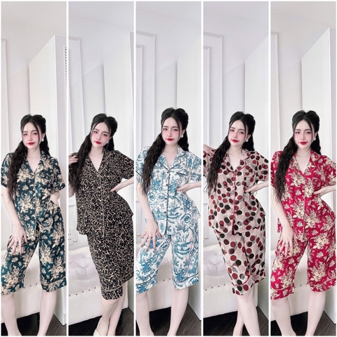 SP_214 Đồ bộ pijama BOLOBALA nữ mặc nhà quần lửng áo tay ngắn phom truyền thống chất lụa mango xịn, may kĩ cực đẹp