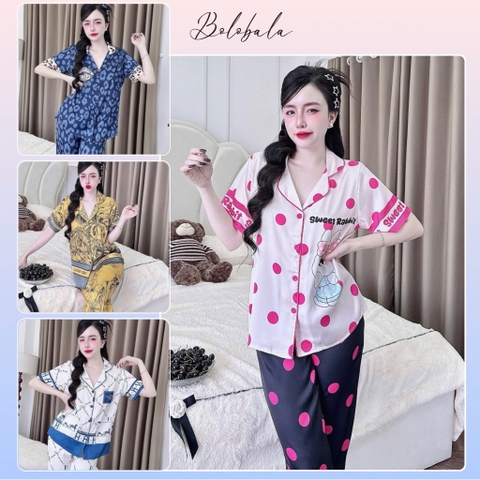 Đồ bộ pijama BOLOBALA SP_253 mặc nhà quần dài áo tay ngắn chất lụa latin mẫu mới