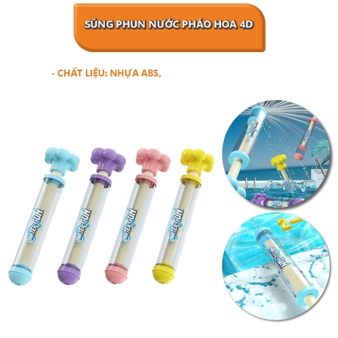 Súng Phun Nước Pháo Hoa 4D – Đồ Chơi Mùa Hè Siêu HOT Cho Bé Và Gia Đình