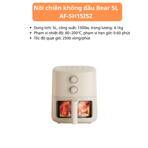 Nồi chiên không dầu Bear 5L AF-5H15I52