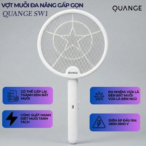 Vợt muỗi đa năng gấp gọn Quange SW1 – Vừa là vợt muỗi, vừa là đèn bắt muỗi tự động