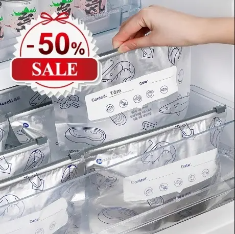 Set 10 túi zip bạc để tủ lạnh