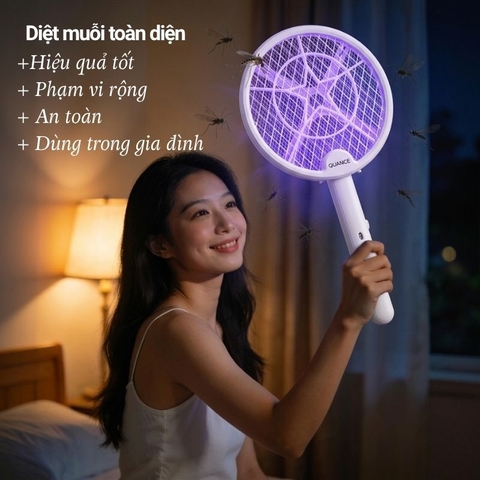 Vợt muỗi đa năng gấp gọn Quange SW1 – Vừa là vợt muỗi, vừa là đèn bắt muỗi tự động