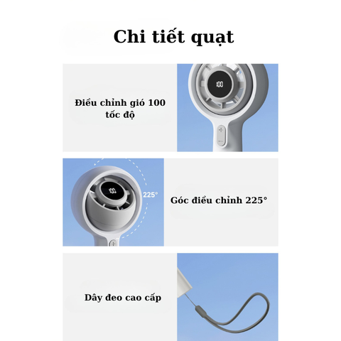 Quạt cầm tay mini Qualitell Y3 GXF06 10W Pin 3000mAh