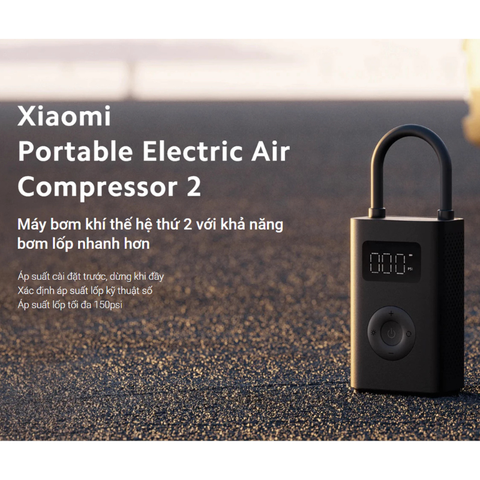 Máy bơm điện tử  Portable Electric Air Compressor 2｜Tự ngắt khi đủ áp｜Hiển thị áp suất số｜Nhỏ gọn, dễ mang theo