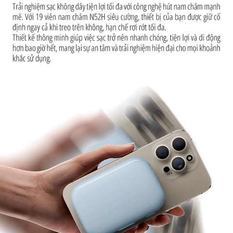 Pin sạc dự phòng từ tính 10000mAh không dây 22.5W miLife P19ZM