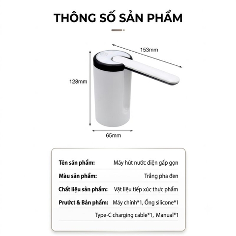 Máy Bơm nước mini tại vòi Quange điện áp 5V-1A,công suất 4W có thể gấp gon