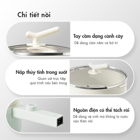 Nồi điện đa năng Gaabor EC-20M01A công suất 600W, dung tích 2L