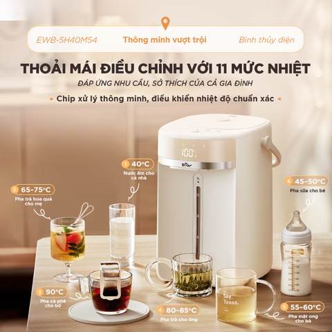 Bình thuỷ điện đun nước nóng và giữ nhiệt 5L Bear EWB-5H50M54