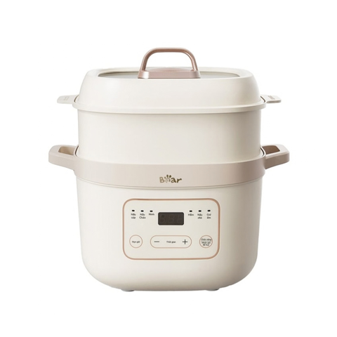 Nồi nấu chậm đa năng 1.6L Bear SB-NNC16, có xửng hấp, 6 chế độ nấu