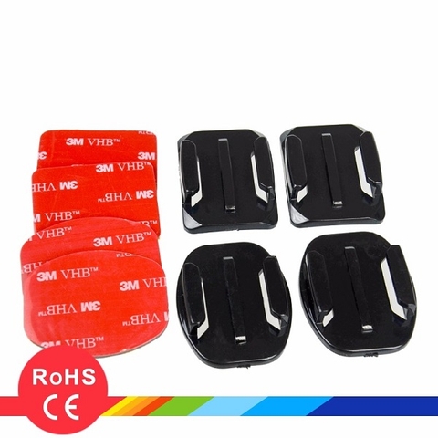 Miếng dán 3M 4 miếng cong gắn mũ bảo hiểm cho camera hành động, camera thể thao SJCAM, EKEN, Gopro, Amkov