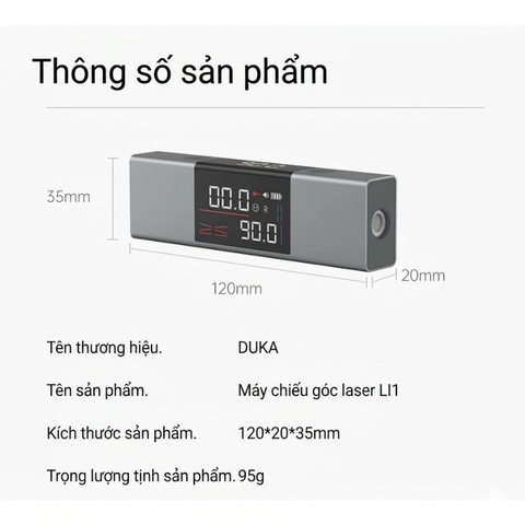 Máy đo góc Laser Atuman LI1 Màn hình LED hai mặt