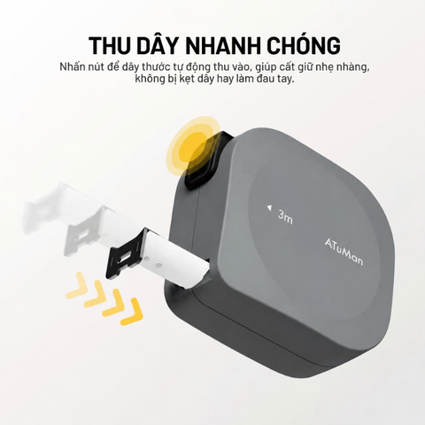 Thước dây cuộn tự khóa Atuman TP1 dài 3m, độ chính xác cao