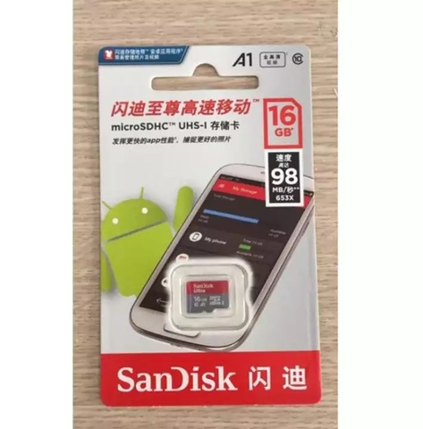 Thẻ nhớ Micro SDHC Sandisk 16GB (class 10) Ultra A1