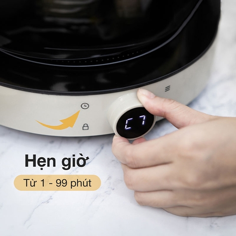 Bếp từ đơn Lumias LK24-220E màu trắng / LK24-220W màu be sữa