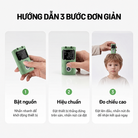 Máy đo chiều cao, thước đo khoảng cách Atuman HM1, đo tối đa 50m, độ chính xác cao, kết nối app