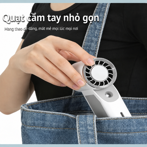 Quạt phun sương tích điện cầm tay mini có sò lạnh Solove MLS6212B - Bảo hành 1 tháng