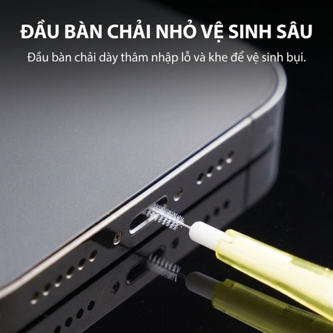 Dụng Cụ Vệ Sinh Điện Thoại & Tai Nghe 2 Đầu Siêu Nhỏ 1 đầu chổi 1 đầu móc