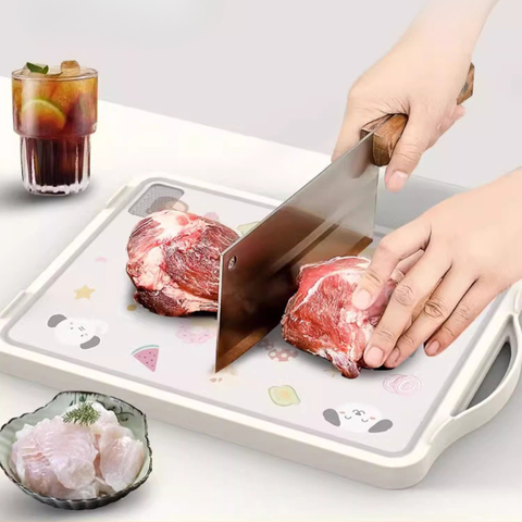 Thớt kháng khuẩn 2 mặt, inox 304 & nhựa PP, dùng thái rau củ, thực phẩm cao cấp không rỉ