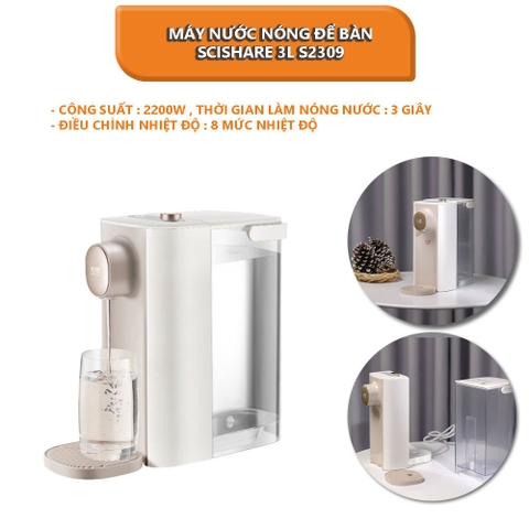 Máy nước nóng để bàn SCISHARE 3L S2309 màu trắng
