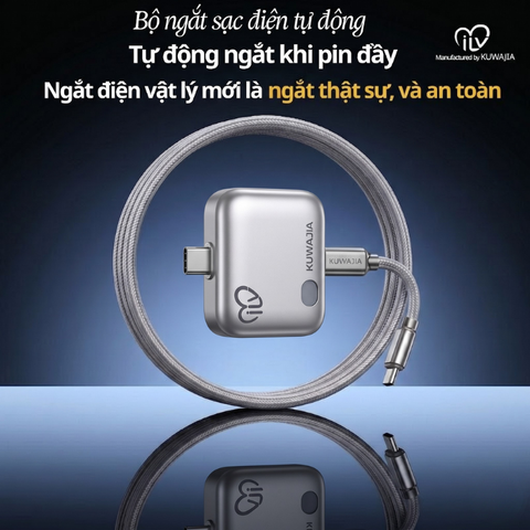 Bộ Ngắt Sạc Tự Động Thông Minh ILV KH-51 sản xuất tại KUWAJIA - Ngắt Sạc Vật Lý Type-C, Hỗ Trợ Sạc Nhanh 140W, Chống Chai Pin & Chống Cháy Nổ